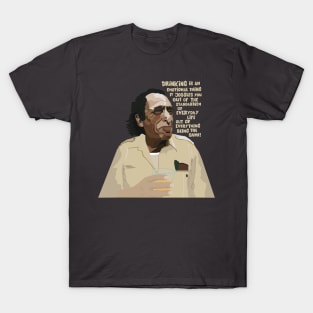 Charles Bukowski Portrait: Embracing the Subversive Spirit of Critical Thinking and Whiskey T-Shirt